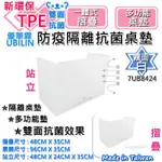 【台灣製防疫隔板 】環保TPE 可摺疊 (ㄇ字)防疫隔離抗菌桌墊 35X96公分《霧面白》優筆霖多功能 雙面抗菌