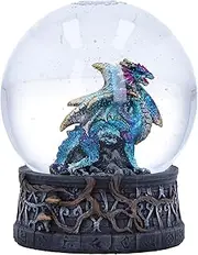 Nemesis Now Dragon Storm Snow Globe 10cm, Resin, Blue Dragon Snow Globe, Dragon Home Décor, Cast in The Finest Resin, Expertly Hand-Painted