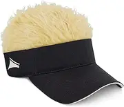 Flair Hair Women's Sun Visor Cap with Fake Hair, Adjustable Baseball Hat