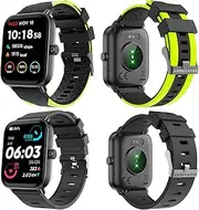 [HUYVMAY] Fashion Smartwatch for Men Women, Alexa Built-in Smart Watch(Make/Answer Call), 2 Watch Bands, 100+ Sports Modes, Sleep/Heart Rate Monitor,IP68 Waterproof 1.8” HD Fitness Watch for iOS Android