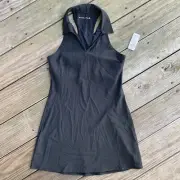 Abercrombie & Fitch Traveler Polo Mini Dress Black Shelf Bra Womens S Activewear