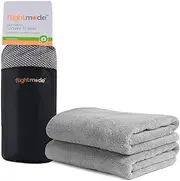 Flightmode Microfiber Sports Towel, 130x75cm Large Non-Slip Microfiber Yoga Towels for Swimming Yoga Gym Travel Sport Running Trip Bikram Pilates Workout Beach Camping Cruise Fitness, Soft Breathable Ultra Absorbent Quick Dry Towels (1, Gray)