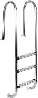 Swimming Pool Ladder,Stainless Steel Inground Pool Ladder,2/3-Step Preventing Slips Steps,for Swim Gym and in Groundc,Bearing Capacity 200kg(1550x500x180mm)