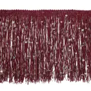 5.47 Yard of 6" Purple Red Sequin Fringe Trim DIY Tassel Trim, (16.4 Ft/5m)