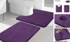 Memory Foam Purple Bathroom Rug Sets 2 Piece, Ultra Absorbent Bath Mat for