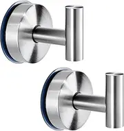 JOMOLA Suction Cup Hooks for Shower Wall Stainless Steel Vacuum Shower Hooks Heavy Duty Bathroom Suction Towel Holder for Inside Shower Coat Hooks Wall Hanger for Door Glass Kitchen Brushed 2Pcs