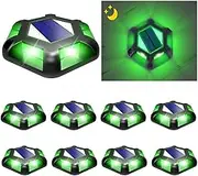 Solar Dock Lights Driveway Deck Lights St. Patrick's Day Decor Lights-8 Packs Waterproof 1200mAh Outdoor LED Aluminum Dock Lighting Warning for Driveway Sidewalk Garden Pathway Yard