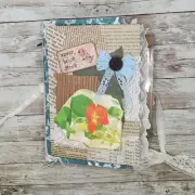Turquoise Embellished Junk Journal: Flowers, Birds and Butterflies (NLB)