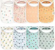 8-Pack Baby Bibs for Boys, Girls - Pull-on Bibs for Baby Girl, Baby Boy, Baby Girl Bib, Baby Boy Bib