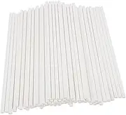 100pcs Paper Lollipop Sticks White Cake Sticks for DIY Craft Projects Sturdy and Design for Cake Pops Candies and Birthday Party Treats
