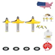 3-Piece Router Bits Set - Thumbnail Edge with 1/2-Inch Tungsten Carbide Shanks