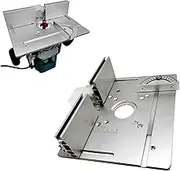 2 in 1 Router Table Insert Plate, Aluminum Alloy Woodworking Bench, Adjustable Miter Guide, Compatible with Large Routers and Small Trimmers