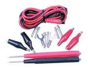 16 Piece Test Lead Set with screw sockets 4 alligator clips plugs 2spade lugs