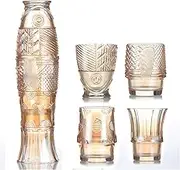 AXIM Glass Tumbler Beer Glass Set of 4,Stackable Tumbler Glasses Beverage Cups Fish Shaped Cup, for Soda, Juice, Milk, Coke, Beer, Spirits