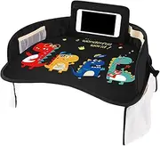 Car Seat Tray Table - Foldable Car Tray, Waterproof Adjustable Vehicle Table | organizedTravel For Car Seats, Easy-to-Use For Road Adventures, Travel For Meals Food And Spills In Place