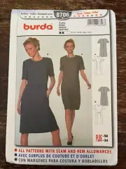 Burda 8706 UNCUT Sewing Pattern, Misses' Dress, Size 12-24