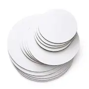 BULK 50pk 8in Round Compressed 2.5mm Cake Board - White