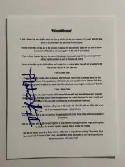 MARTIN LUTHER KING III SIGNED 8.5x11 SPEECH AUTOGRAPHED MLK CIVIL RIGHTS COA