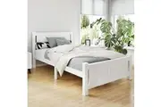 Artiss Bed Frame King Single Size Wooden White RIO