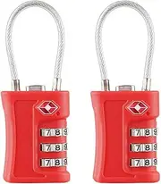 Kellegour Pack of 2 TSA Luggage Lock Combination Lock 3 Digit Suitcase Lock Combination Lock Padlock Wire Rope Mini Password Lock for Backpack, Trunk, Locker, Travel Bag