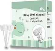 Mumoo Bear Baby Tongue Cleaner, Baby Toothbrush, Toothbrush Infant Upgrade Gum Cleaner with Paper Handle for Babies Soft Gauze for 0-36 Month Baby [60-Pcs]