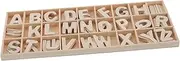 Abaodam 1 Set Kids Unfinished Wooden Alphabet Letters with Storage Tray Wood Small Letter Mini Blank Wood Symbols for Wall Decor Crafting Home Party Decoration