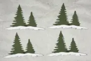 4 Trees With Snow Die Cut Embellishment Scrapbook Card Making