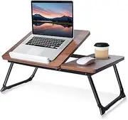 Bed Sofa Laptop Table, Adjustable Folding Bed Table with Cup Holder, Breakfast Tray Table, Portable Laptop Lap Desk Stand for Working, Reading, Writing, Eating, Gaming on Bed Sofa Floor.