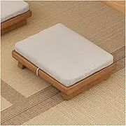 Japanese Vintage Tea Floor Chair Multifunctional Low Chair for Sitting on Floor Accent Furniture for Home Bedroom Beige (45x35x10cm)