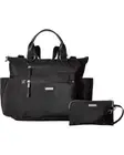 Baggallini 3-in-1 Convertible Backpack Nylon RFID Wristlet Backpack Black Silver