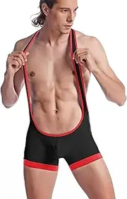 [ONEFIT] Men's Mankini Bodysuit Jockstrap Sexy Mesh Strap Jacquard Boxer Underwear
