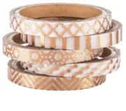 5 Rolls Rose Gold Foil Patterned SLIM Washi Decorative Tape Papercraft Journal
