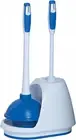 Mr. Clean Turbo Plunger and Bowl Brush Caddy Set, Toilet 1-Pack, Blue/White