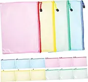 FUNNETOYU 12Pcs Zippered Pouch Portable File Bags for Organizing Documents Stationery and Receipts Multipurpose Storage