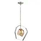 METEORA Pendant Lamp Light Interior ES Silvered Glass Meteor with Stainless Stee
