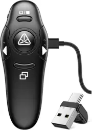Rechargeable USB-A USB C Presentation Clicker Wireless Presenter Remote Click...