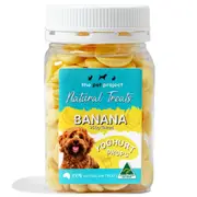The Pet Project Yoghurt Drops Food Dog/Pet Training Treat Banana Flavour 250g