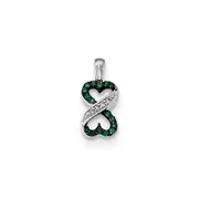 14k White Gold Blue and White Diamond Heart Infinity Pendant