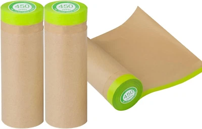 Pre-Taped Masking Paper for Painting - 45CM*15M Tape and Drape Painters Paper...