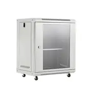 12U Server Cabinet Rack Network Data Case Wall Mount LAN Enclosure Comms 19Inch 400mm Deep Locking Glass Door Side Panels Wheels IT Computer Equipment