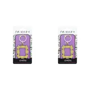 2PK Friends Frame Metal Keyring Hanging Bag Charm Accessory Keychain Rectangle