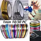 Nail Art Striping Tape Metallic Line Sticker Rolls Manicure DIY Mixed 3/10/30pc