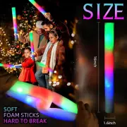 30Pcs Foam Glow Sticks with 3 Modes Colourful Led Flashing Glow Stick Glow