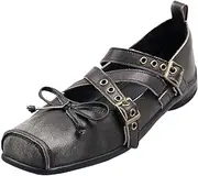 [XINXINIO] Women’s Cross Strap Square Toe Ballet Flats Cute Mary Jane Shoes