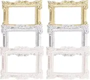 VALICLUD 6pcs Mini Vintage Photo Frame Resin Retro Picture Frames for Doll House Decor Diy Phone Case Accessories Elegant and Creative Miniature Display Decor