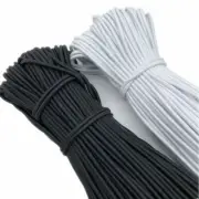 Round Elastic Band - Black White Stretchable Rope Sewing Rubber Bands Ribbons