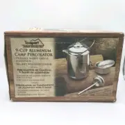 Texsport Camp Percolator 9-Cup Heavy Gauge Polished Aluminum New in Box