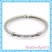 Brighton Marquee Love Add Charms/Beads Retired Bangle Hinged Bracelet NWT