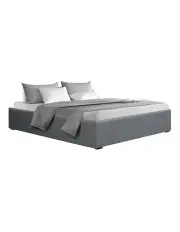 [Artiss] Toki Gas Lift King Bed Frame in Grey