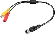 X AUTOHAUX 1pcs Car Camera Adapter 4 Pin to RCA Adapter M12 4-Pin Female to RCA AV DC Female Connector Wire Monitor Video Cable Adapter